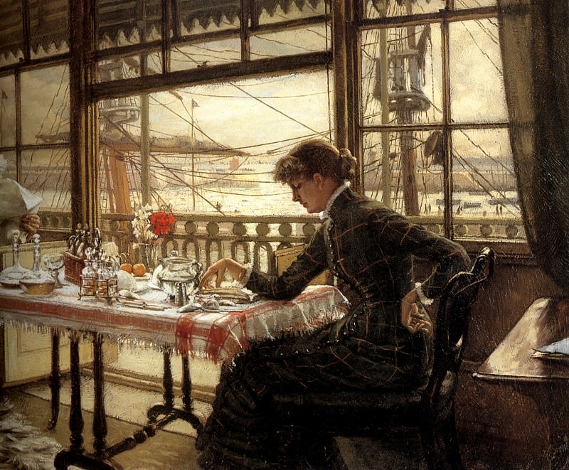 Room Overlooking the Harbour. Jacques Joseph Tissot
