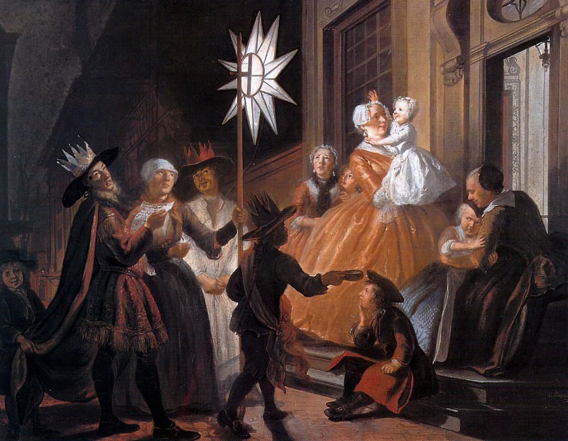 Troost Cornelis Singing Round The Star On Twelfth Night Sun. Cornelis Troost