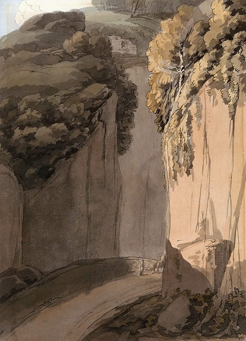 Entrance to the Grotto at Posilippo, Naples. Francis Towne