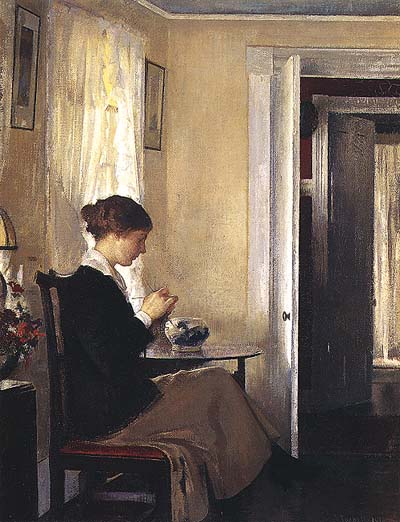Josephine Knitting BMH. Edmund Charles Tarbell