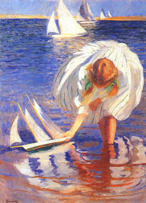 tarbell girl with sailboat 1899. Edmund Charles Tarbell