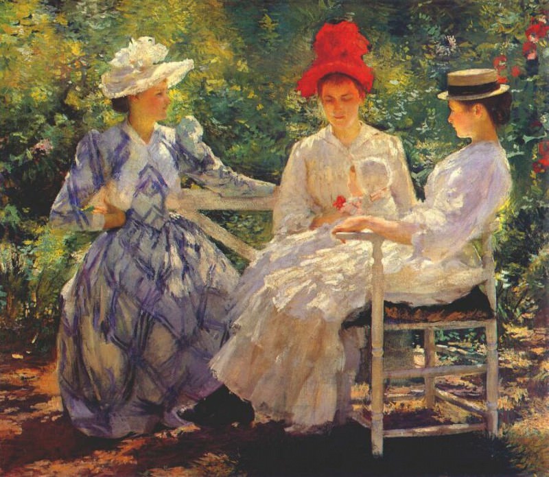 tarbell three sisters (a study in june sunlight) 1890. Edmund Charles Tarbell