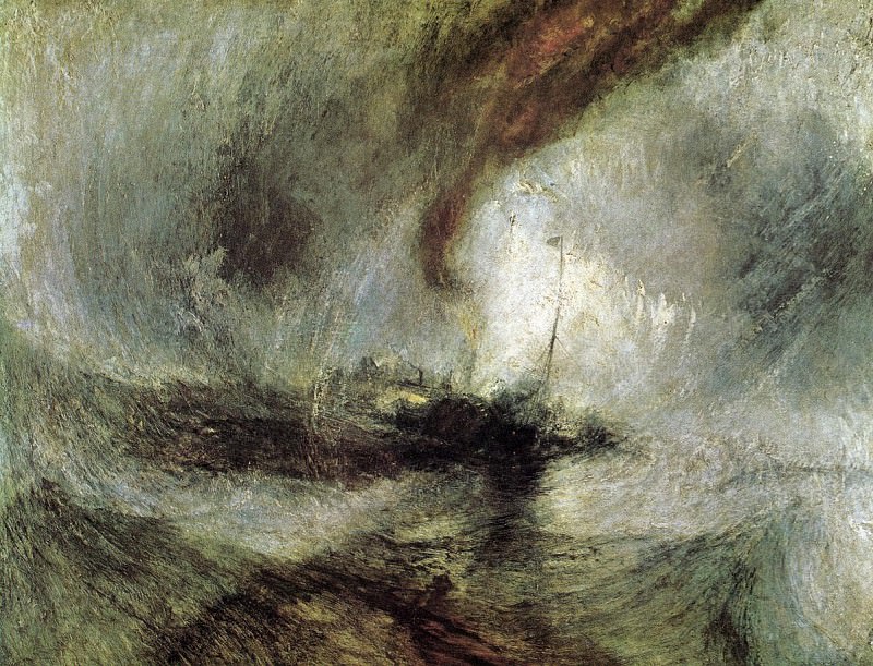 Turner Joseph Mallord William Snow Storm Steam Boat off a Harbour-s Mouth. Джозеф Уильям Мэллорд Тёрнер