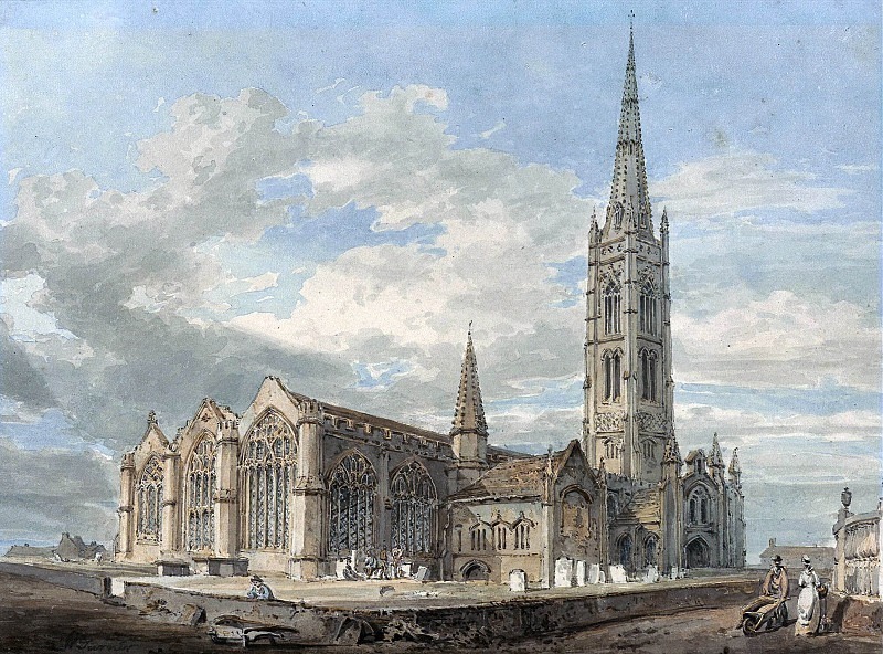 Северо-восточный вид на церковь Грэнтэма, Линкольншир. Джозеф Уильям Мэллорд Тёрнер