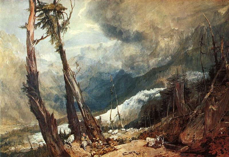 Turner Joseph Mallord William Glacier and Source of the Arveron Going Up to the Mer de Glace. Джозеф Мэллорд Уильям Тёрнер