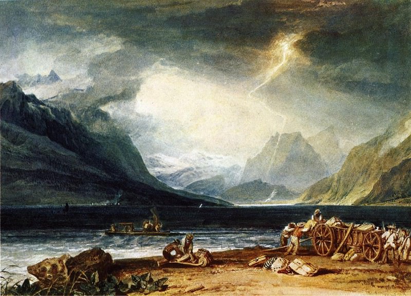 Turner Joseph Mallord William The Lake of Thun Switzerland. Джозеф Уильям Мэллорд Тёрнер
