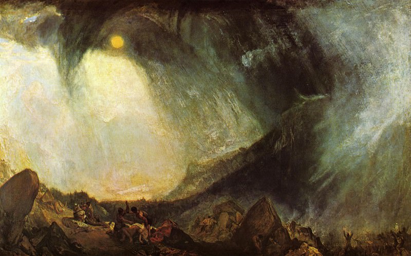 Turner Joseph Mallord William Snow Storm Hannibal and His Army Crossing the Alps. Джозеф Уильям Мэллорд Тёрнер