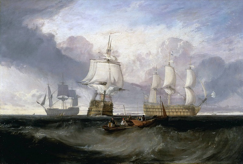 The Victory Returning from Trafalgar, in Three Positions. Joseph Mallord William Turner