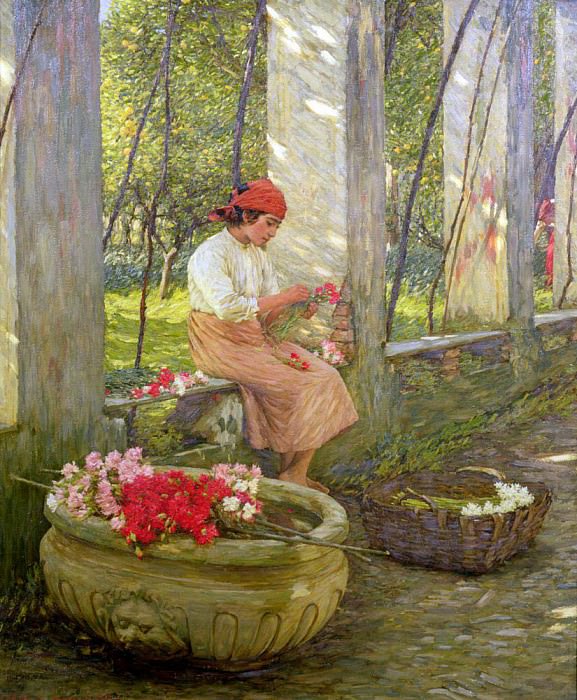 Лигурийская девушка с цветами. Анри Герберт Ла Танга