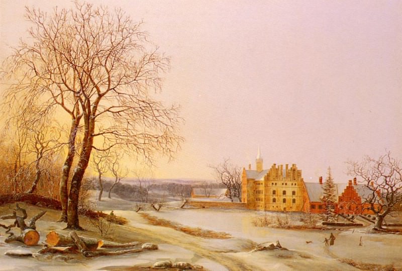 Tengnagel Frederik Michael Ernst Fabritius de A Winter Landscape. Майкл Фредерик Де Фабрициус Юнкер