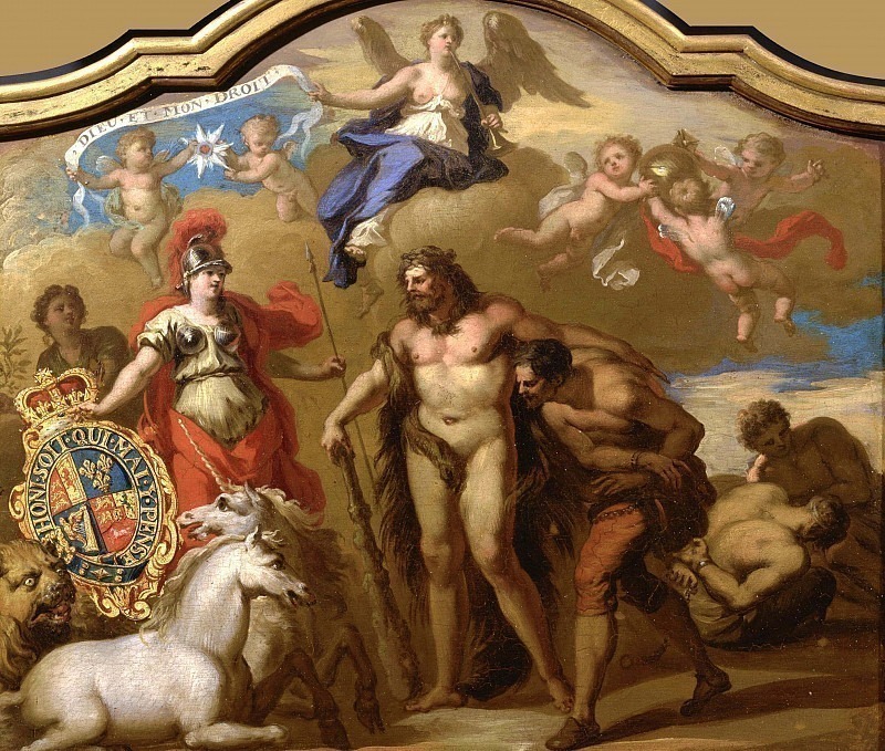 Allegory of the Power of Great Britain by Land, design for a decorative panel for George I’s ceremonial room. James Thornhill