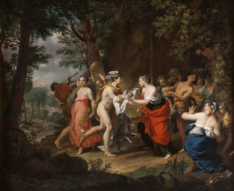 Mercury Confiding the Child Bacchus to the Nymphs on Nysa. Carl Marcus Tuscher