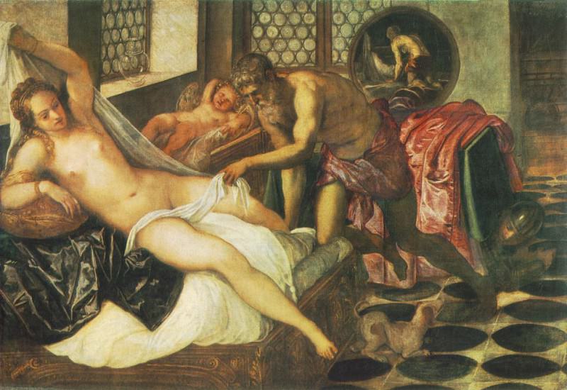 TINTORETTO VULCANUS TAKES MARS AND VENUS UNAWARES. MUNCHEN. Tintoretto (Jacopo Robusti)