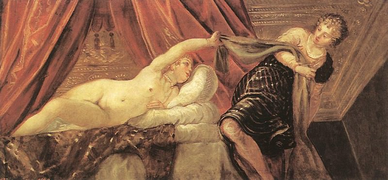 Joseph and Potiphars Wife WGA. Tintoretto (Jacopo Robusti)