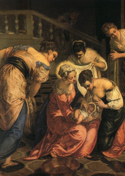 The Birth of St. John the Baptist detail WGA. Tintoretto (Jacopo Robusti)