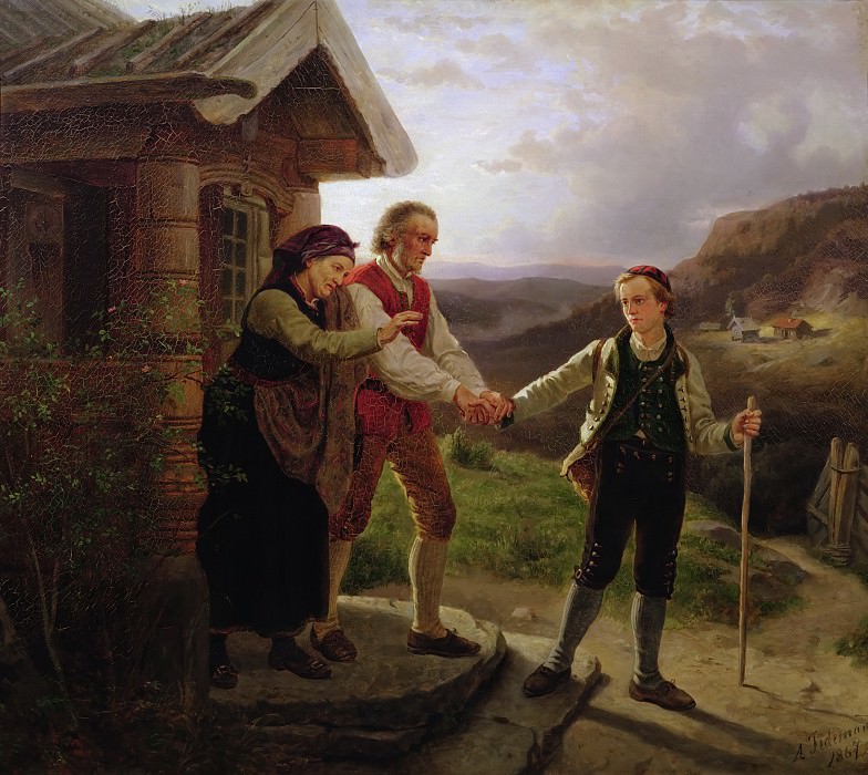 The youngest son’s farewell. Adolph Tidemand