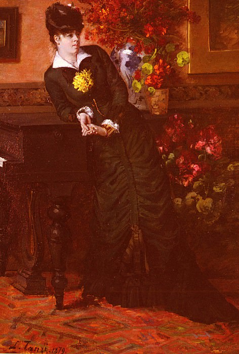 Tanzi Leon Louis Antoine Elegant Lady In A Black Dress. Леон Луи Антуан Танци