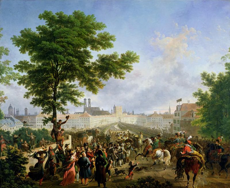 The Entry of Napoleon Bonaparte (1769-1821) and the French Army into Munich, 24th October 1805. Nicolas Antoine Taunay