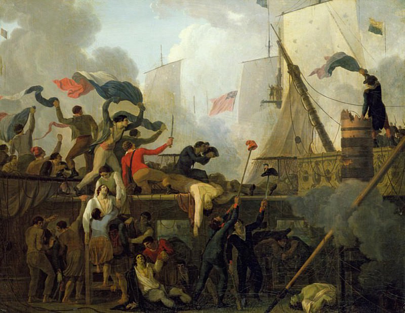 Heroism of the Crew of Le Vengeur du Peuple at the Battle of Ouessant, 1st, June, 1794. Nicolas Antoine Taunay