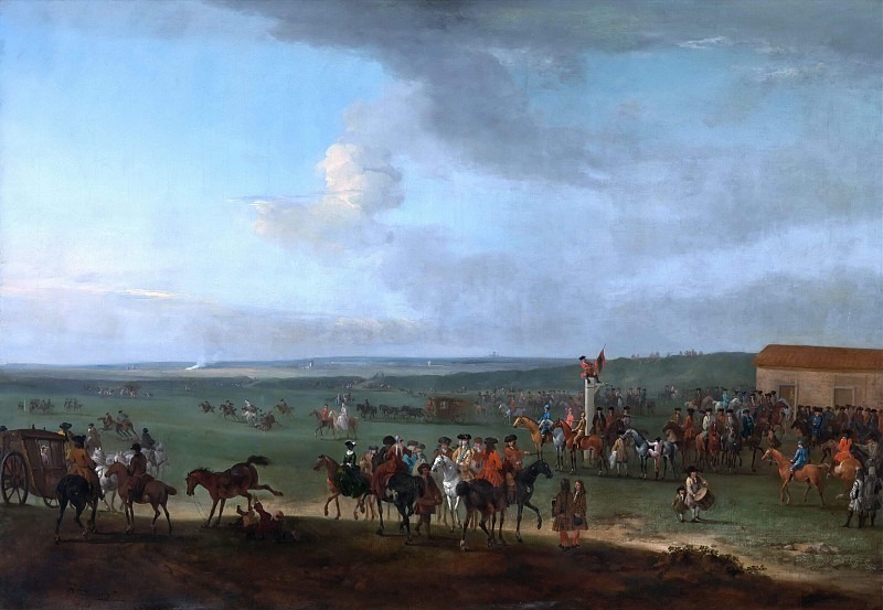 The Round Course at Newmarket, Cambridgeshire, Preparing for the King’s Plate. Peter Tillemans