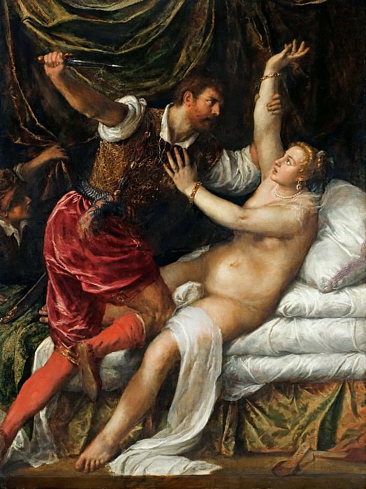 Tarquin and Lucretia. Titian (Tiziano Vecellio)