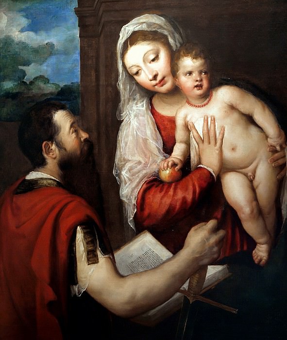 Madonna and Child with Saint Paul. Titian (Tiziano Vecellio)