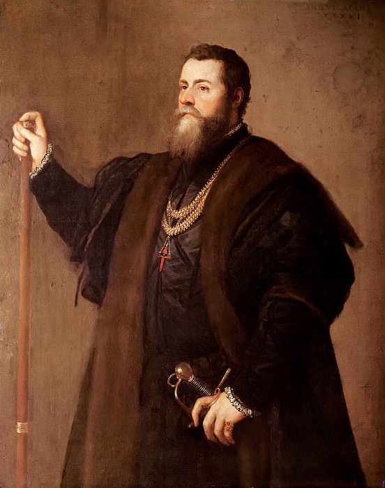 Portrait of a Knight of the Order of Santiago. Titian (Tiziano Vecellio)