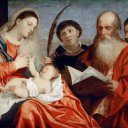 Мадонна с Mладенцем и святыми Стефаном, Иеронимом и Маврикием, Тициан (Тициано Вечеллио)