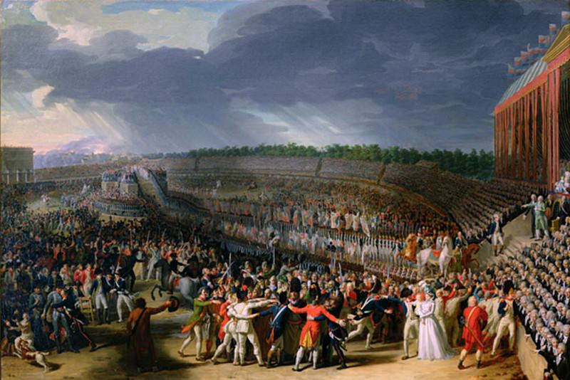 Праздник Федерации, Марсово поле, Париж, 14 июля 1790. Шарль Тевенин
