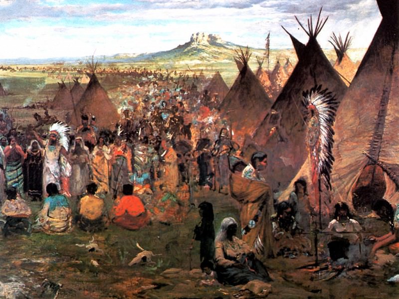 JLM-1874-Jules Tavernier-Sioux Encampment. Jules Tavernier