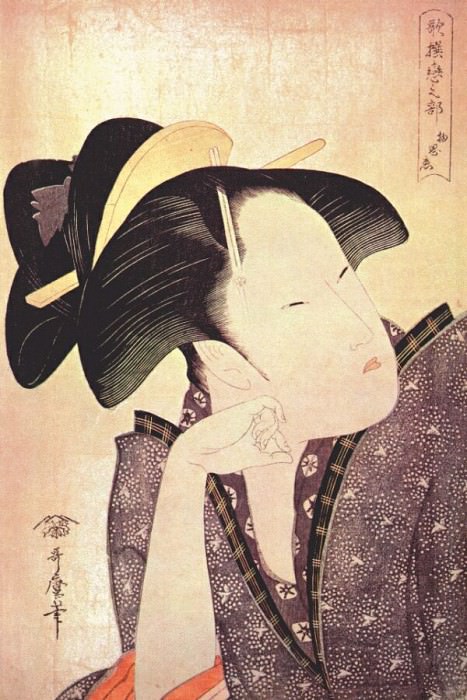 utamaro pensive love early-1790s. Kitagawa Utamaro