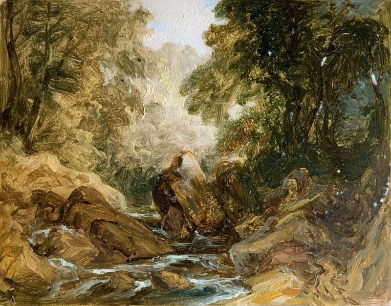 Mountain Stream and Rocks. Unknown painters