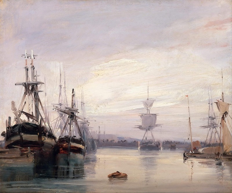 French harbor scene. Unknown painters