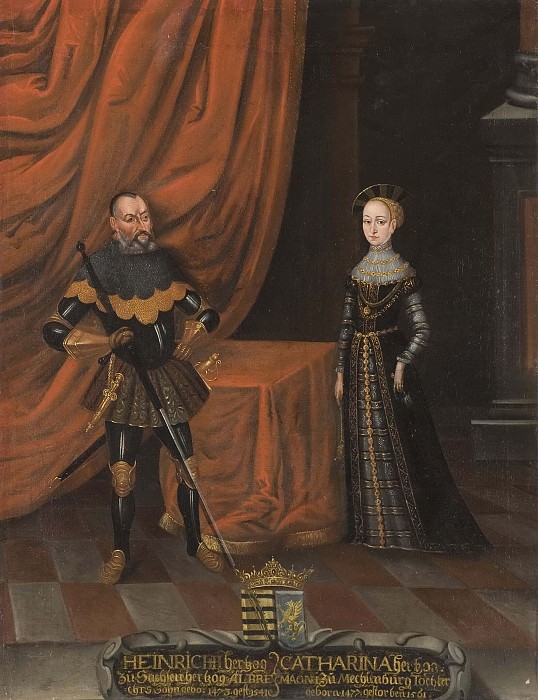 Генрих (1473-1541), герцог Саксонский, Екатерина (1477-1561), принцесса Мекленбургская. Неизвестные художники
