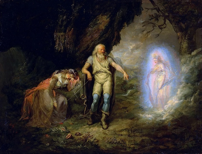 Prospero, Miranda and Ariel, from “The Tempest”. Unknown painters