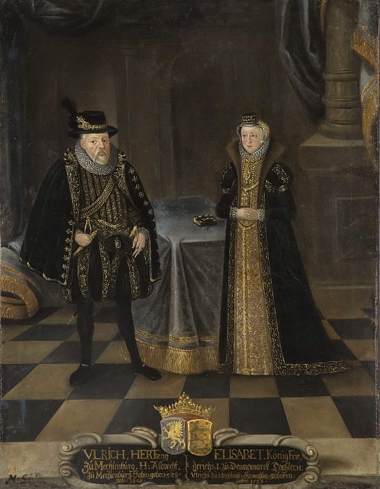 Ulrik III (1527-1603), Duke of Mecklenburg-Schwerin Elisabet (1524-1586), Princess of Denmark. Unknown painters