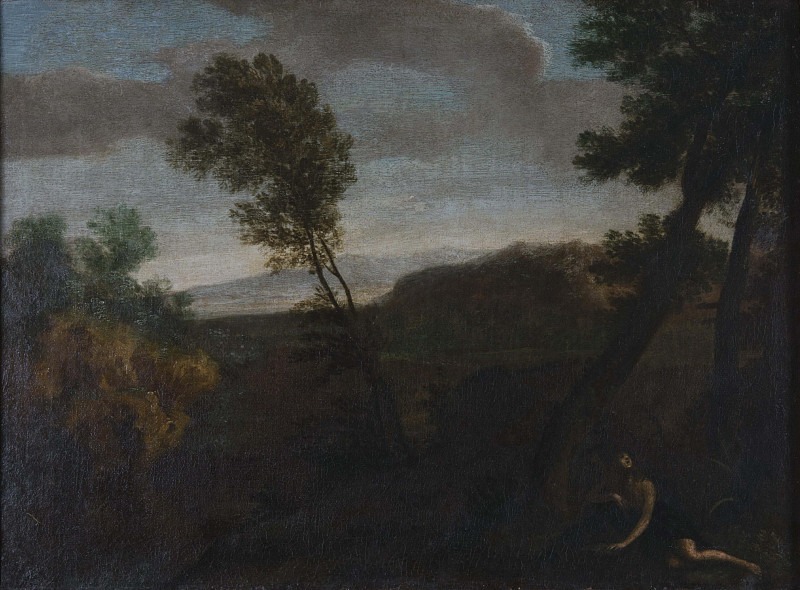 Landscape with Maria Magdalena. Unknown painters