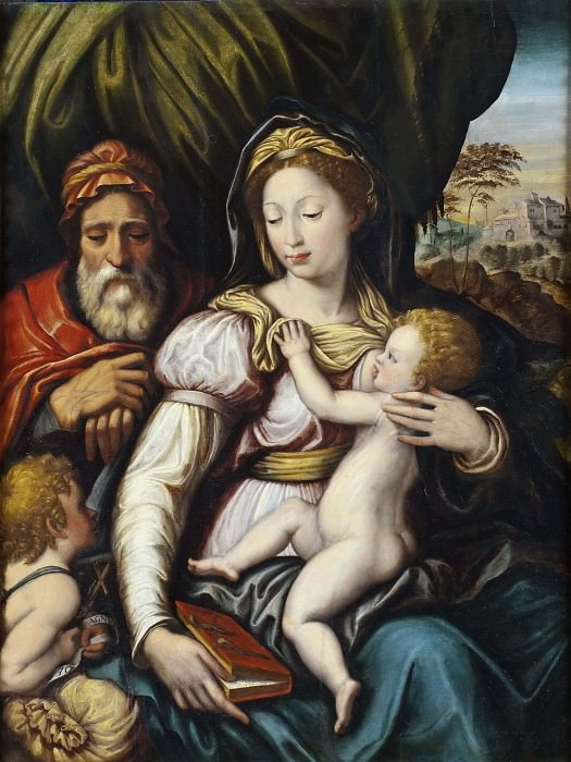 Святое семейство с младенцем Иоанном. Неизвестные художники