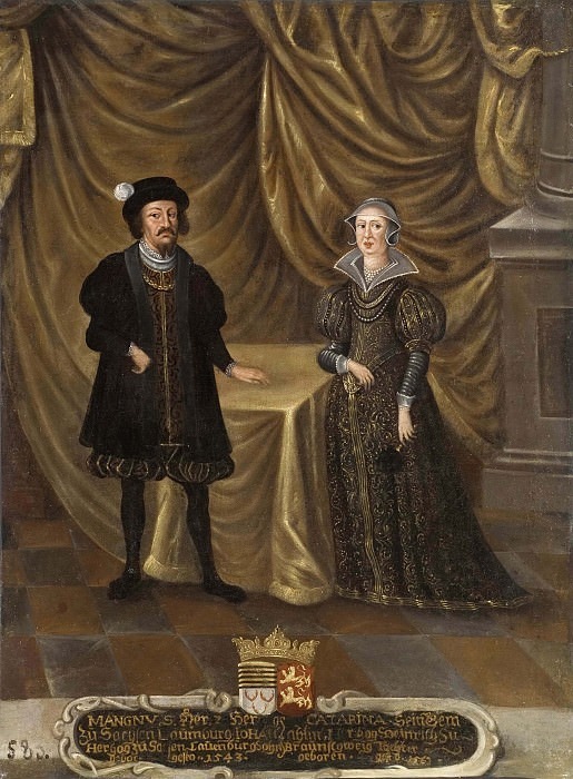 Магнус I, умер в 1543 году, герцог Саксонский-Лауэнбург, Екатерина (1488-1563), принцесса Брауншвейгская. Неизвестные художники