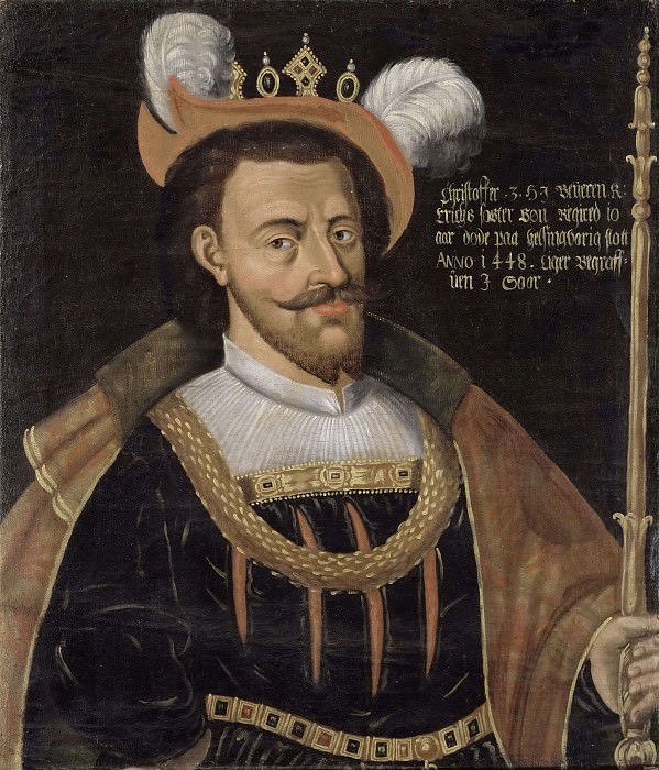 Kristoffer, 1418-48, of Bavaria king of Denmark Norway and Sweden. Unknown painters