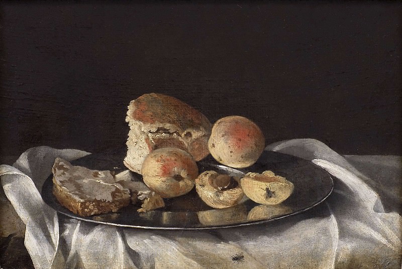 Натюрморт с фруктами и хлебом. Неизвестные художники