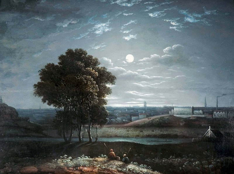 Birmingham by Moonlight. Unknown painters (British School)