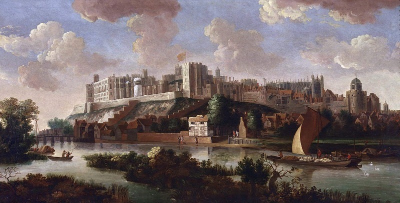 Windsor Castle Seen from the Thames. Unknown painters