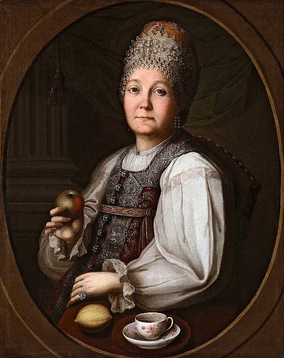 Portrait of the merchant Avdotya Gundoreva. Unknown painters