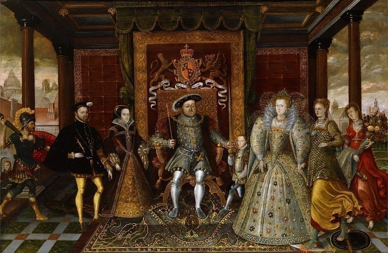 Аллегория о наследовании Тюдоров - Семья Генриха VIII. Неизвестные художники