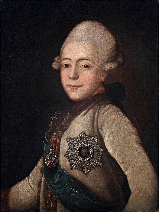 Portrait of Grand Duke Pavel Petrovich in his youth. Unknown painters