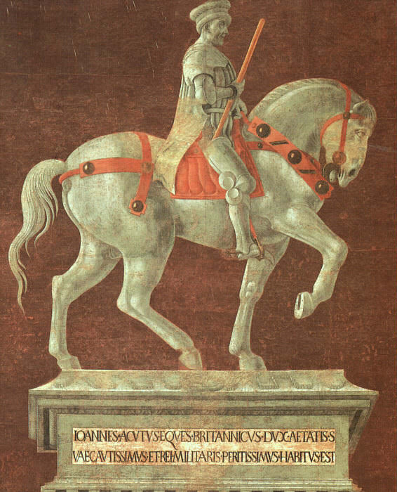 UCCELLO FUNERARY MONUMENT FOR GIOVANNI ACUTO,1436, DUOMO,FIR. Paolo Uccello