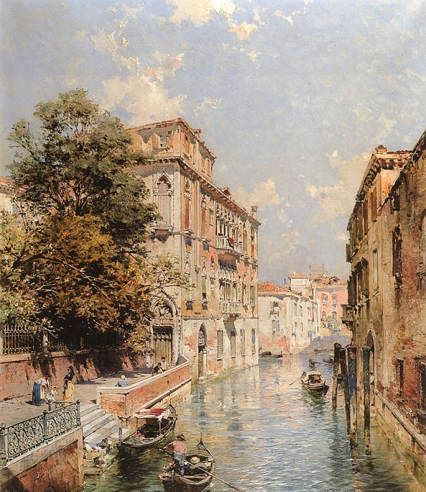 A View in Venice Rio S Marina. Франц Рихард Унтербергер