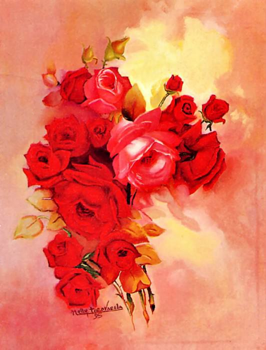 Nelly Toro Varela - Roses (footpainted), De. Nelly Toro Varela