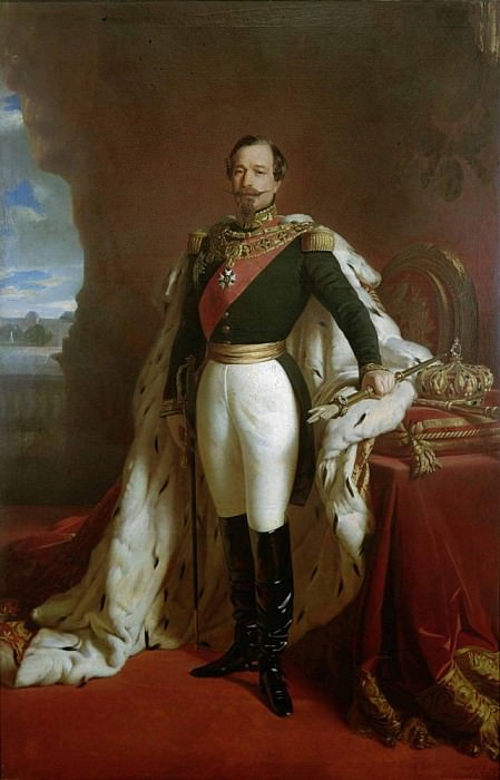 Portrait of Emperor Napoleon III (1808-1873) in coronation robes. Jules de Vignon
